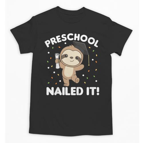 Kids Kids Preschool Nailed It Sloth Graduation Unisex T-Shirt - Best Gift Smart