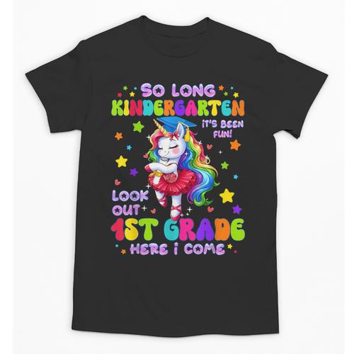 Kindergarten Graduation 2025 Graduate Girls Unicorn 1st Grad Unisex T-Shirt - Best Gift Smart