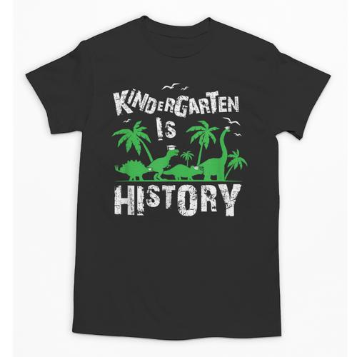 Kindergarten Is History Dinosaur Graduation Unisex T-Shirt - Best Gift Smart