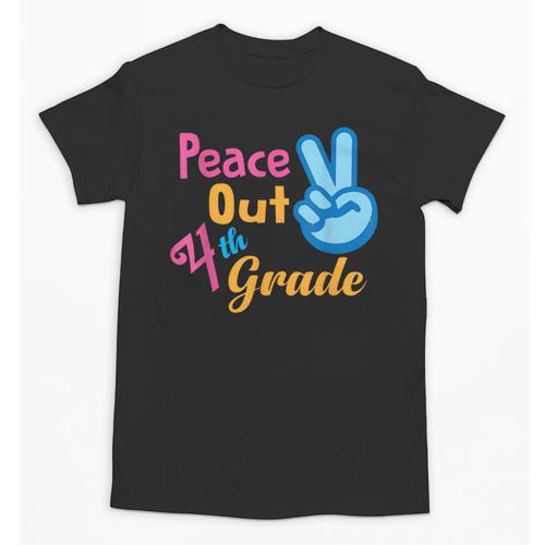 Last Day Of School Peace Out Grade 4 Graduation Kids Unisex T-Shirt - Best Gift Smart