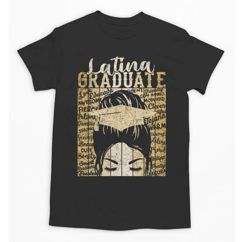 Latina Graduate Educated Powerful Class Of 2024 Graduation Unisex T-Shirt - Best Gift Smart