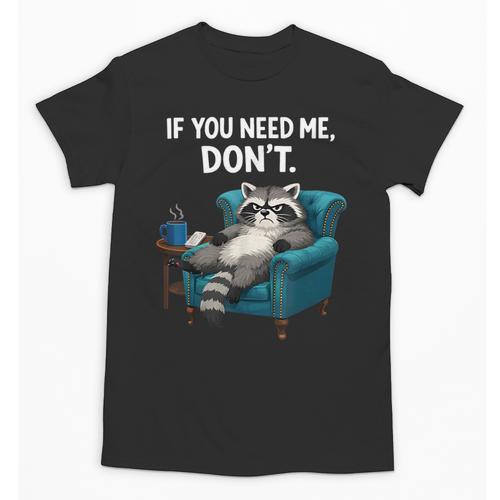 Lazy Raccoon Sarcastic Introvert Humor Japanese Animal Unisex T-Shirt - Raresse