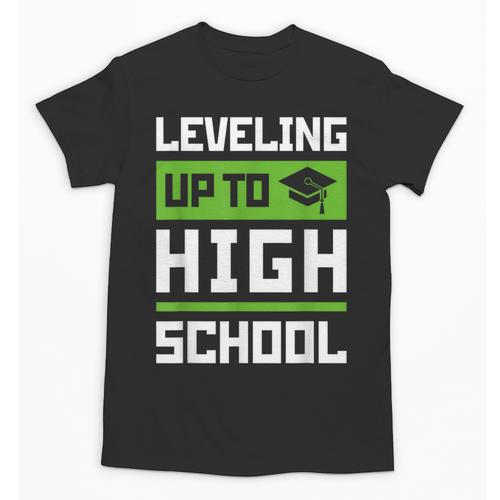 Leveling Up To High School Tee Shirt Gaming Graduation Unisex T-Shirt - Best Gift Smart