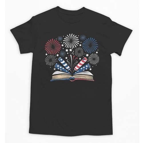 Librarian 4th July Book Lover Bookworm Patriotic Books Unisex T-Shirt - Bookorys