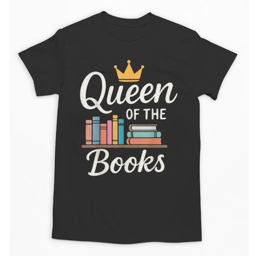Librarian Queen Of The Books Book Reading Library Unisex T-Shirt - Bookorys