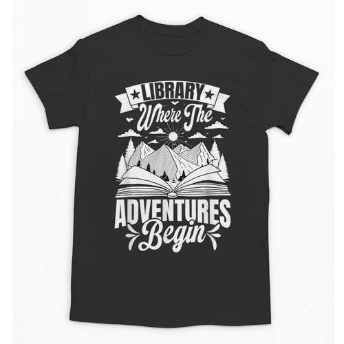 Library Where The Adventures Begin Librarian Book Readers Unisex T-Shirt - Bookorys