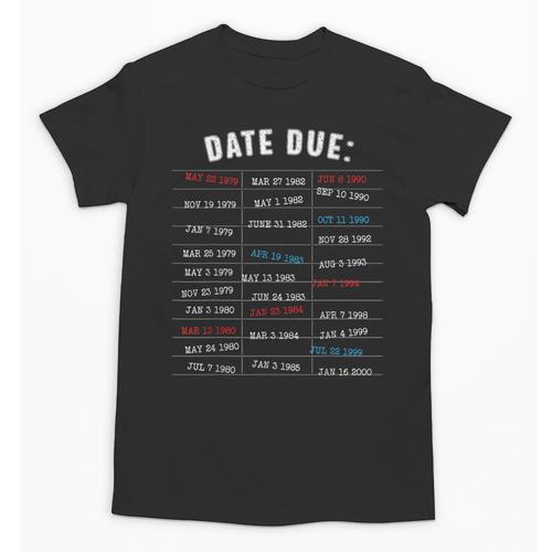 Library Due Date Stamp Card Librarian Book Reading Vintage Unisex T-Shirt - Bookorys CA