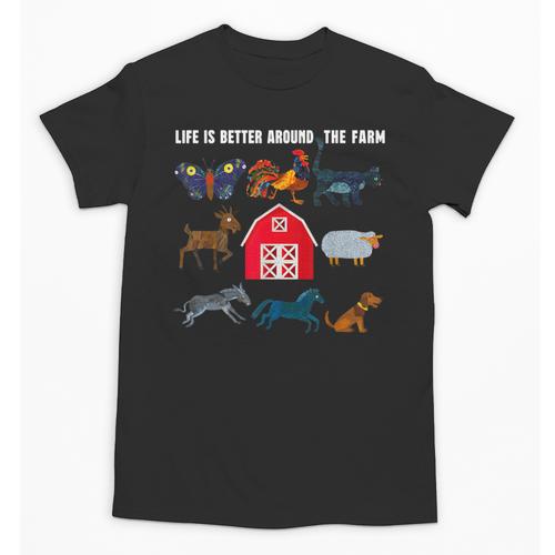 Life Is Better Around The Farm Nostalgia Trendy Unisex T-Shirt - Figerry