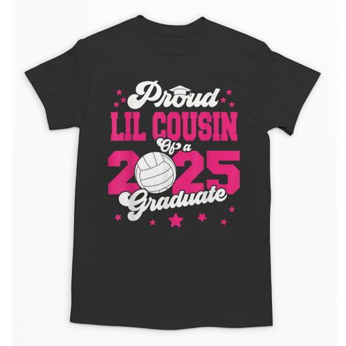 Lil Cousin Of a 2025 Graduate Prom Graduation 25 VolleyBall Unisex T-Shirt - Best Gift Smart