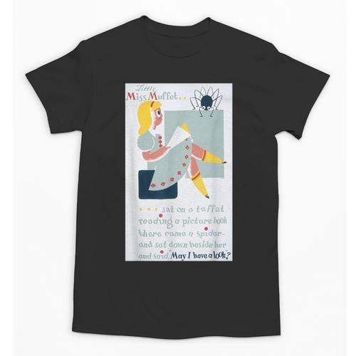 Little Miss Muffet Reading a Picture Book Unisex T-Shirt - Bookorys CA