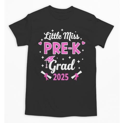 Little Miss Pre-K Grad 2025 Coquette Preschool Graduation Unisex T-Shirt - Best Gift Smart