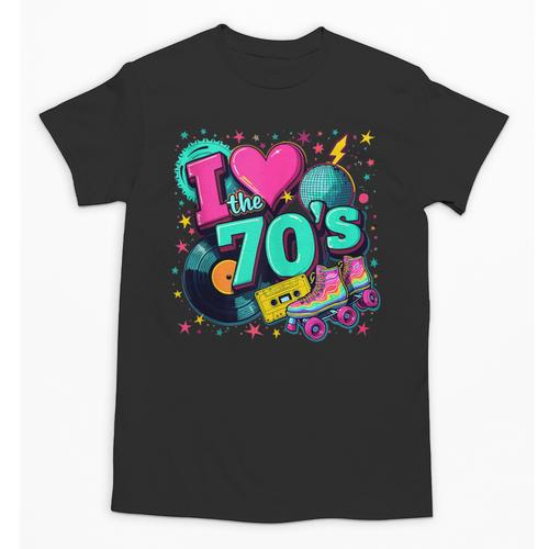I Love The 70s Retro Cassette Roller Vinyl Disco Nostalgia Unisex T-Shirt - Figerry