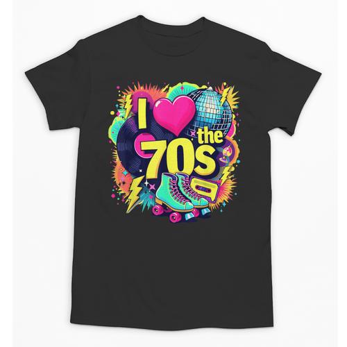 I Love The 70s Retro Cassette Roller Vinyl Nostalgia Vibes Unisex T-Shirt - Figerry