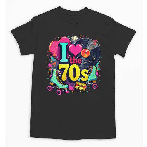 I Love The 70s Vintage Cassette Roller Vinyl Nostalgia 70s Unisex T-Shirt - Figerry