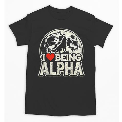 I Love Being Alpha Moonlit Wolf Meme Alpha Introvert Unisex T-Shirt - Raresse