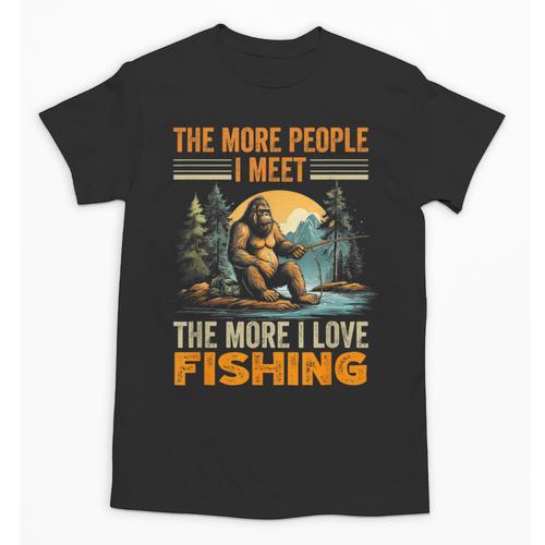 I Love Fishing Bigfoot Fisherman Introvert Sarcastic Unisex T-Shirt - Raresse