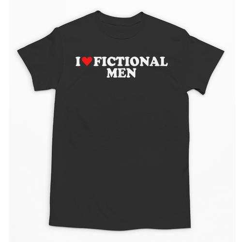 I Love Heart Fictional Men Simple Cute Reading Books Unisex T-Shirt - Bookorys