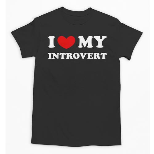 I Love My Introvert I Heart My Introvert Unisex T-Shirt - Raresse