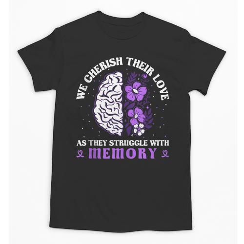 Love And Memory Floral Bain Inspirational Dementia Awareness Unisex T-Shirt - Easessy