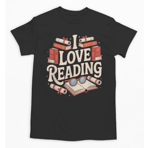 I Love Reading Books Literature Enthusiast Fun Unisex T-Shirt - Bookorys CA