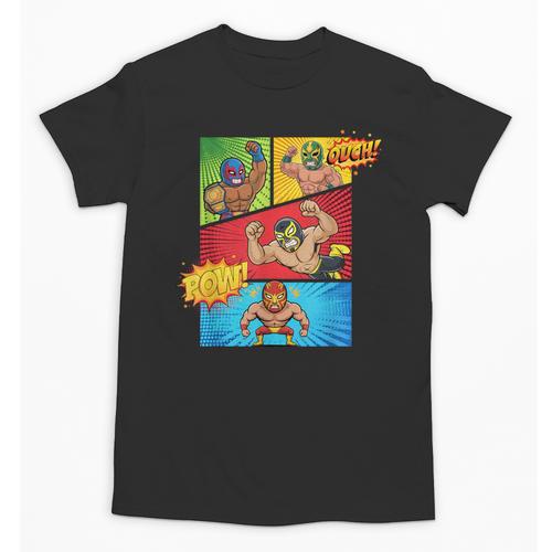 Lucha Libre Comic Book Mexican Wrestling Cartoon Wrestler Unisex T-Shirt - Bookorys