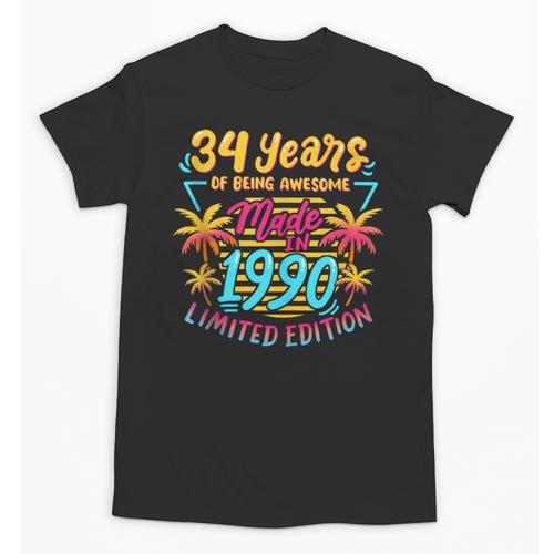 Made In 1990 Limited Edition 90s Nostalgia 34th Birthday Unisex T-Shirt - Figerry
