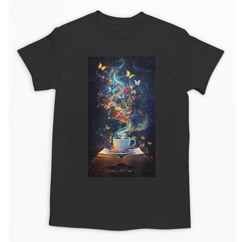 Magical Book Floral Coffee Books Nature Fantasy Unisex T-Shirt - Bookorys DE