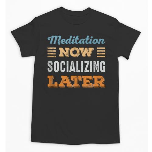 Meditation Now Minimal Socializing Introvert Vintage Unisex T-Shirt - Raresse