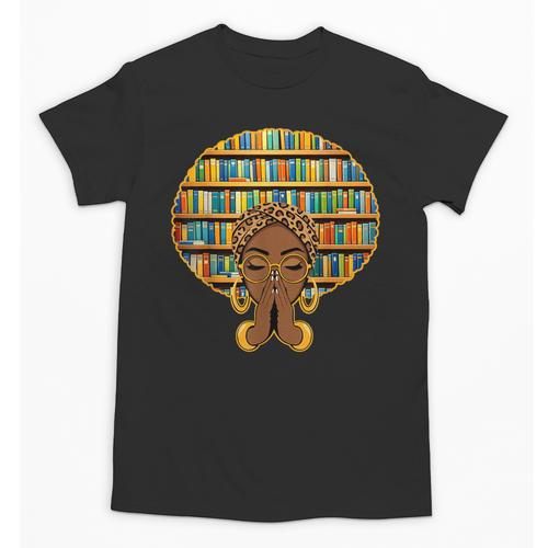 Melanin Afro Women Girl Book Librarian History African Unisex T-Shirt - Bookorys CA