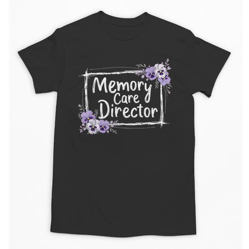 Memory Care Director Purple Floral Pansies Unisex T-Shirt - Easessy