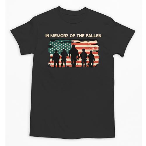 In Memory Of The Fallen American Flag USA Veterans Day Unisex T-Shirt - Easessy
