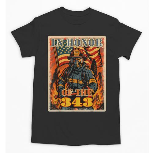 In Memory And Honor We Will Never Forget 343 Firefighters Unisex T-Shirt - Easessy
