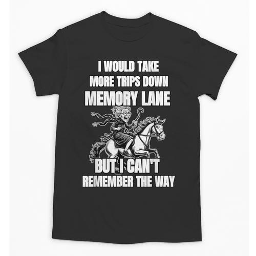 Memory Lane Trips Can't Remember Way Forgetful Grandma Horse Unisex T-Shirt - Easessy