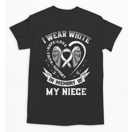 In Memory Of My Niece Lung Cancer Awareness Graphic Unisex T-Shirt - Easessy