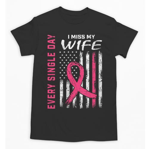 In Memory Of Wife Breast Cancer Awareness Shirts Tees Tshirt Unisex T-Shirt - Easessy