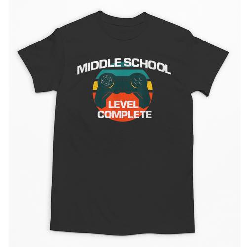 Middle School Graduation Gaming Vintage Level Complete Unisex T-Shirt - Best Gift Smart