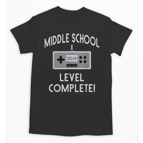 Middle School Graduation Shirt Level Complete Video Gamer Unisex T-Shirt - Best Gift Smart