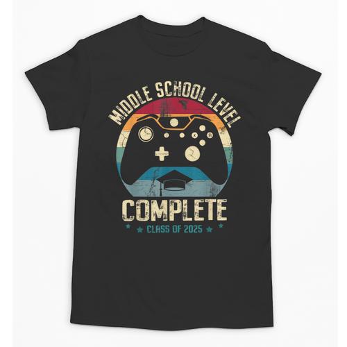 Middle School Level Complete Gamer Class Of 2025 Graduation Unisex T-Shirt - Best Gift Smart
