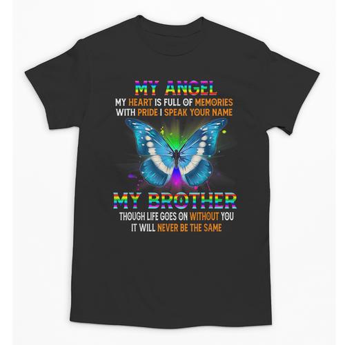 I Miss My Brother My Angel In Heaven Memory Of My Brother Unisex T-Shirt - Easessy
