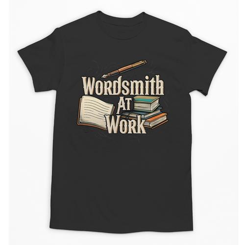 Wordsmith At Work Vintage Writer & Author Pen Book Lover Unisex T-Shirt - Bookorys AU