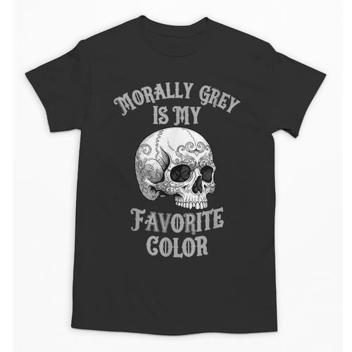 Morally Grey Is My Favorite Color Bookish Skull Unisex T-Shirt - Bookorys CA