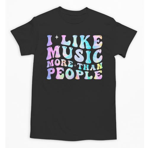 I Like Music More Than People Introvert Musician Retro Unisex T-Shirt - Raresse
