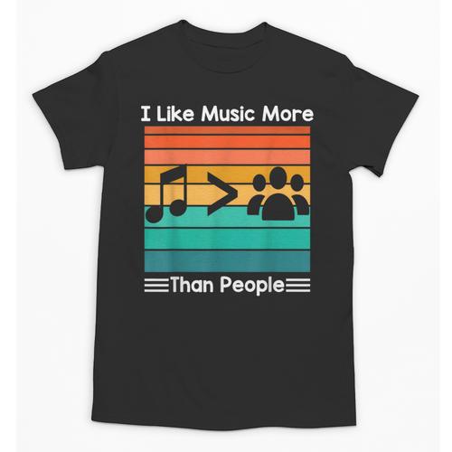 I Like Music More Than People Introvert Saying Quote Unisex T-Shirt - Raresse