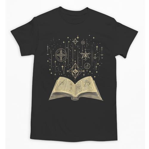 Mystic Astral Lunar Celestial Witch Spell Book Unisex T-Shirt - Bookorys DE