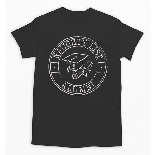 Naughty List Alumni Christmas College Graduation Unisex T-Shirt - Best Gift Smart