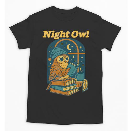 Night Owl Cozy Reading Tea Coffee Lover Bookworm Cute Unisex T-Shirt - Bookorys DE