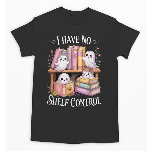 I Have No Shelf Control Ghost Reading Books Pun Unisex T-Shirt - Bookorys UK
