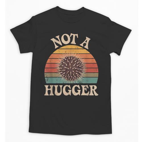 Not A Hugger Retro Sea Urchin Sarcastic Introvert Unisex T-Shirt - Raresse