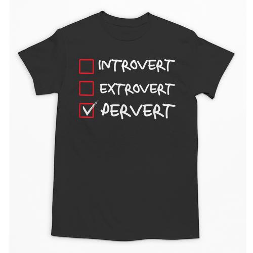 Not Introvert Not Extrovert Pervert Visual Joke Ambivert Unisex T-Shirt - Raresse
