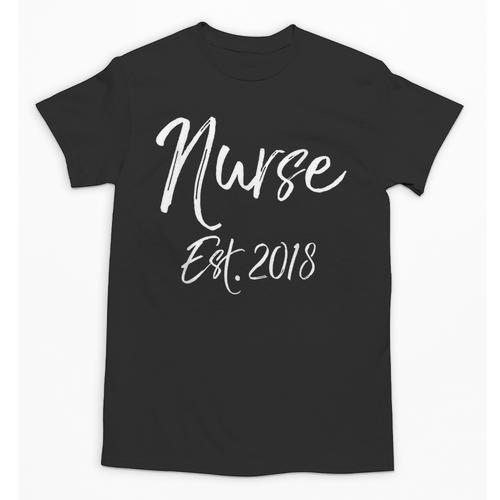 Nurse Established 2018 Shirt Cute New Nurse Graduation Tee Unisex T-Shirt - Best Gift Smart
